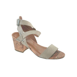 Indigo rd. Irelea Sandals Strappy Cork Heel Faux Suede Beige Women’s Size 7.5M